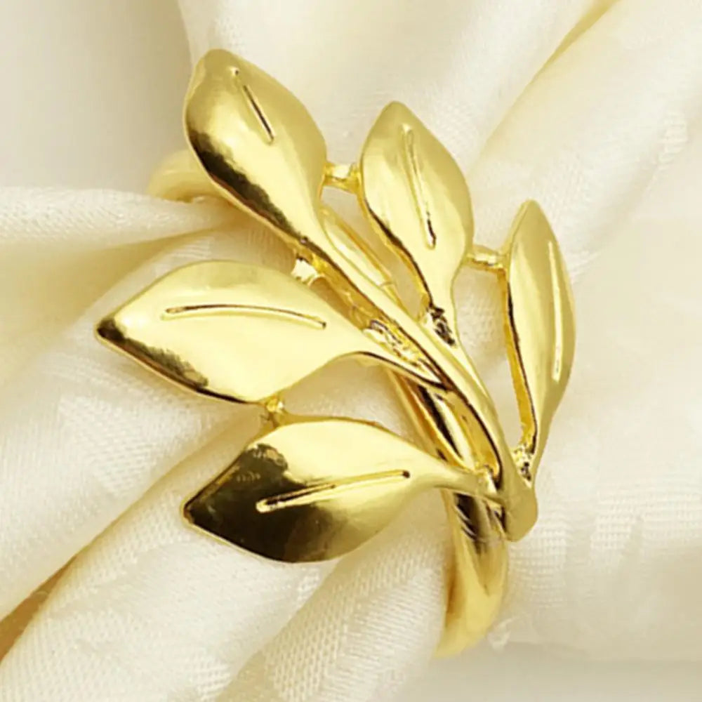 Hign-concerned Leaves Napkin Ring Holder Metal Buckle For Wedding And Party Table Decor