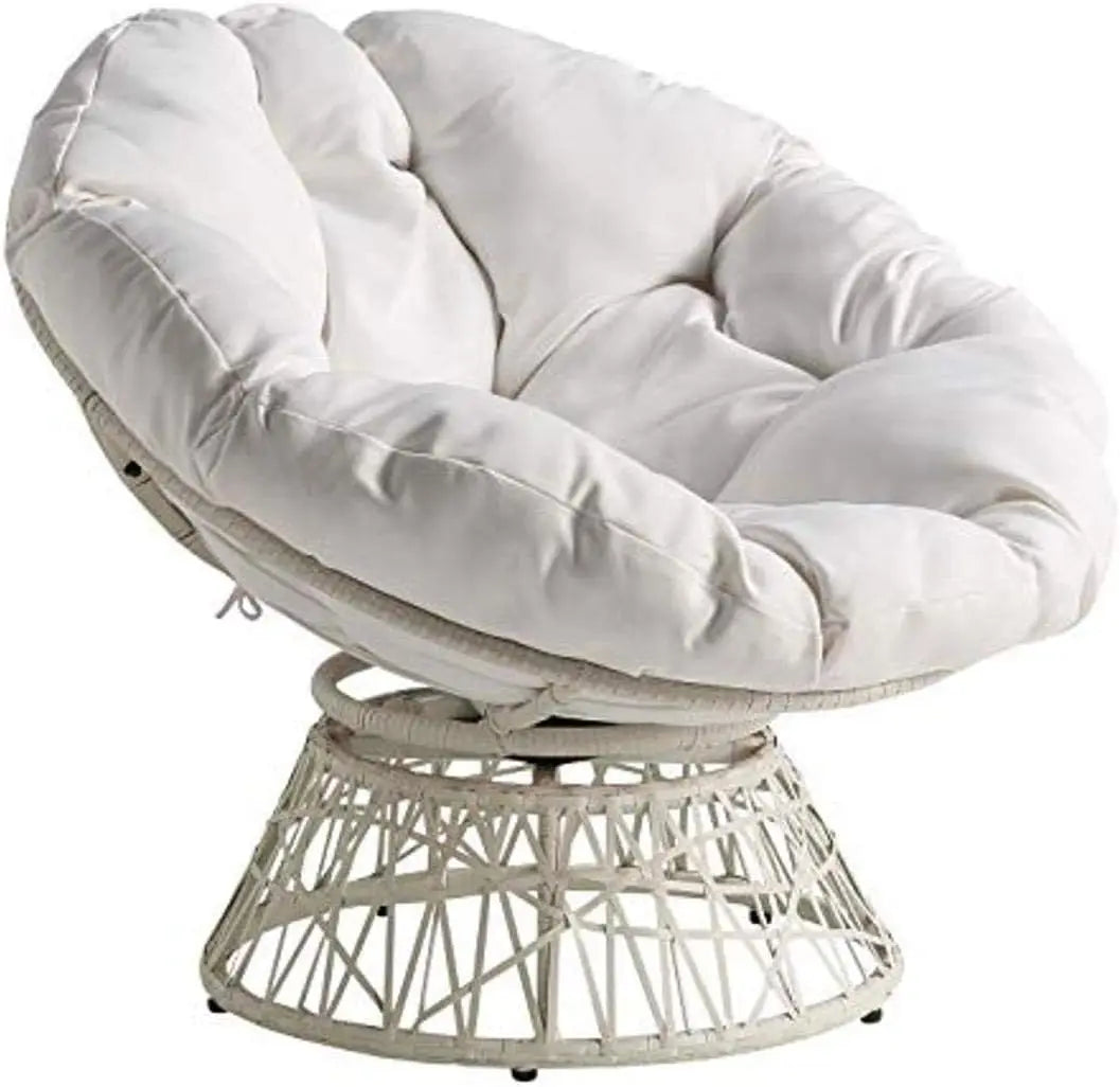 OEING Wicker Papasan Chair With 360 Degree Swivel