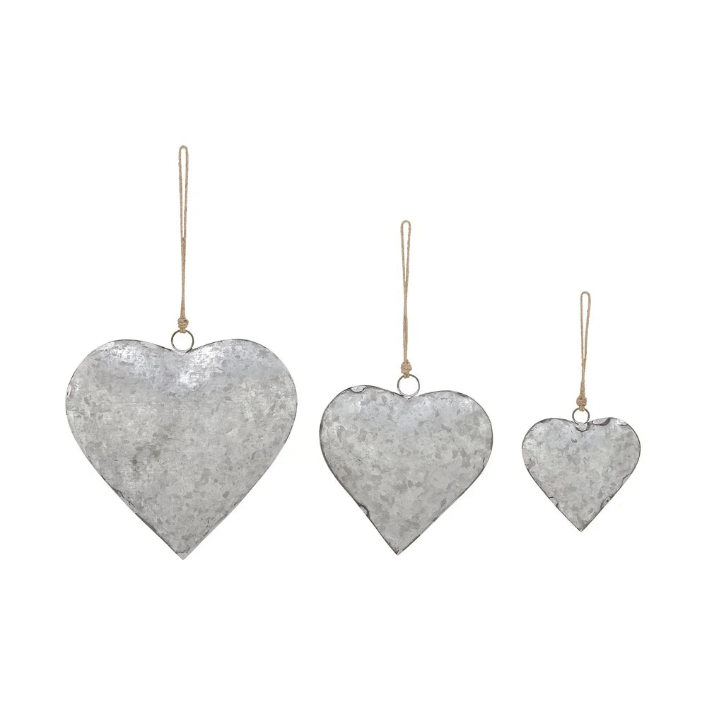 DUTRIEUX Tibetan Inspired Silver Heart Bell Set Three Piece Decor