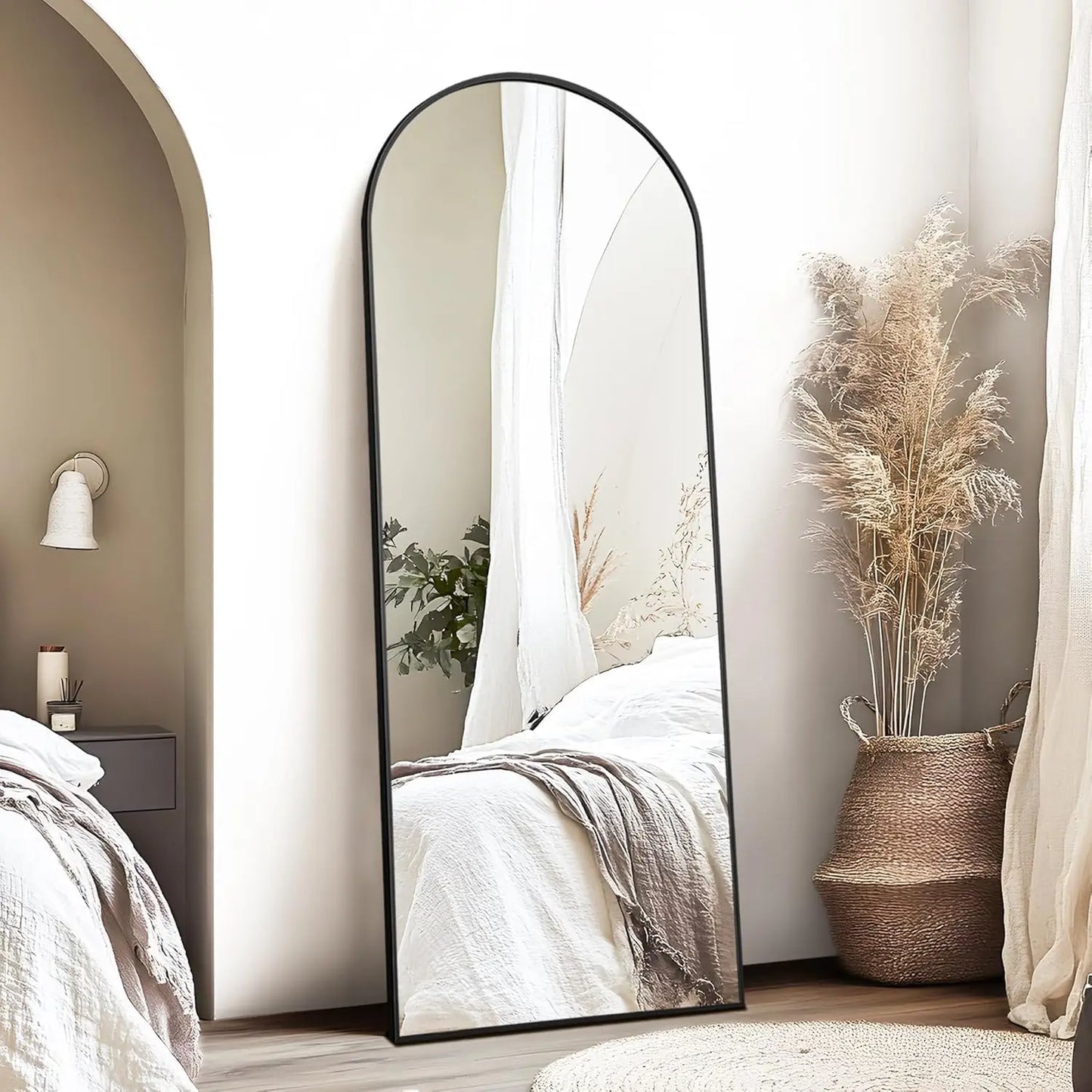 Arched Mirror With Aluminum Frame