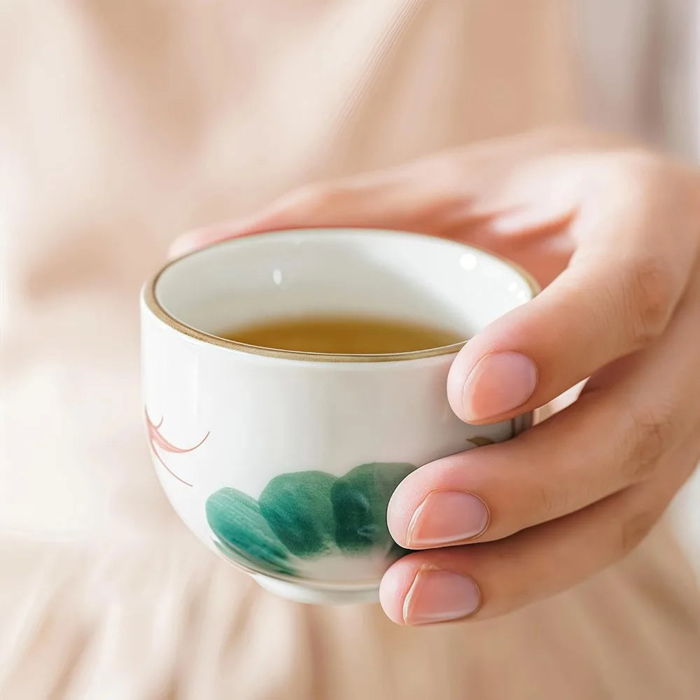 Old Craftsman Japanese Teapot And Cup Set With Infuser Porcelain