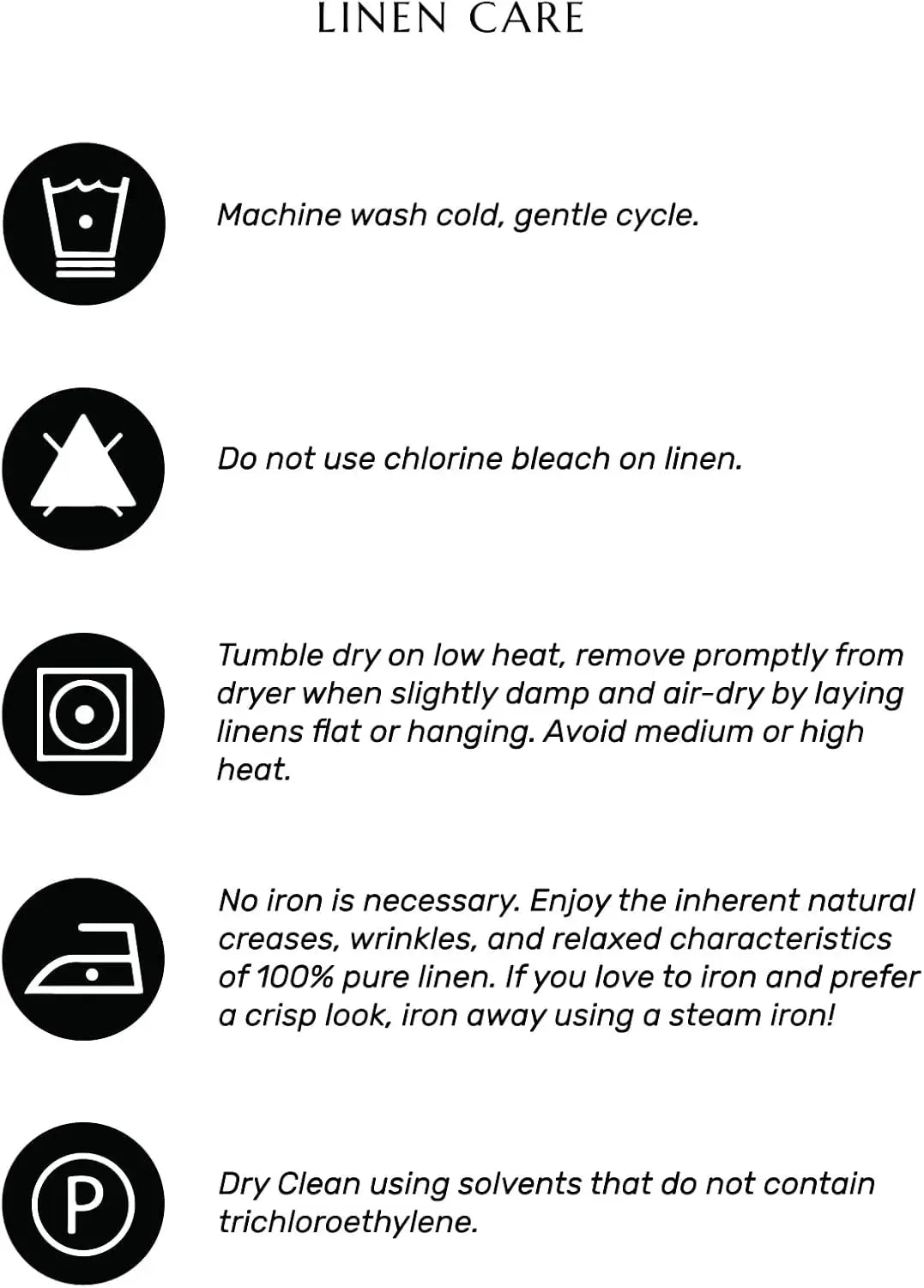 Solino Home Linen Round Tablecloth Pure Linen Machine Washable