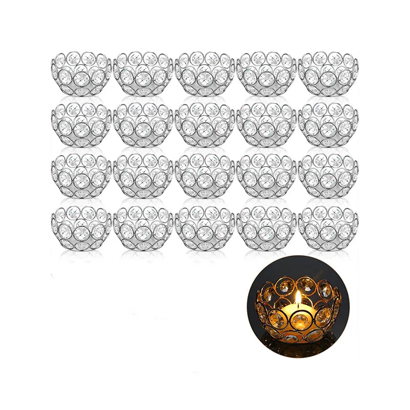 Crystal Tealight Candle Holders for WeddingCeremony Reception Centerpiece Table Decor