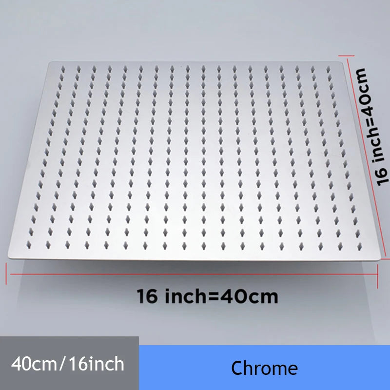Wanmivezlo Chrome Finish Square Rainfall Shower Head Stainless Steel