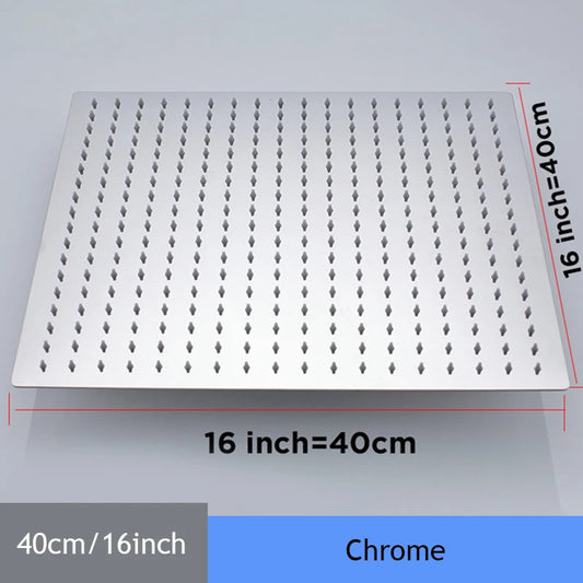 Wanmivezlo Chrome Finish Square Rainfall Shower Head Stainless Steel