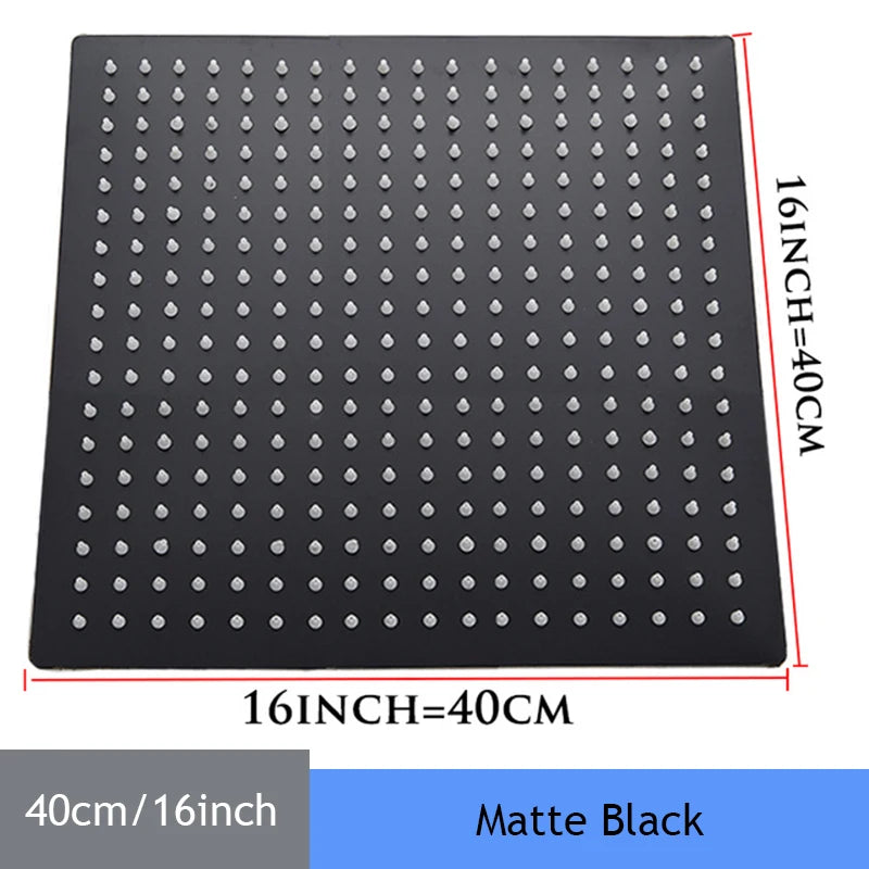 Wanmivezlo Chrome Finish Square Rainfall Shower Head Stainless Steel