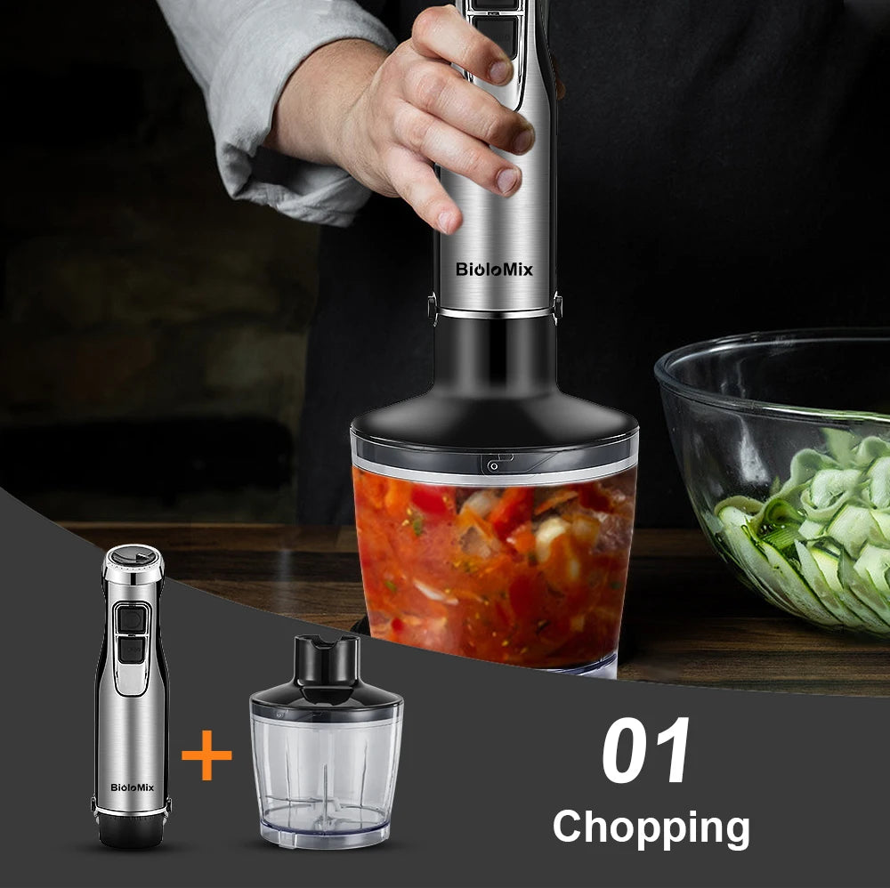 Biolomix 1200W 4in1 Immersion Blender With Chopper Smoothie Cup