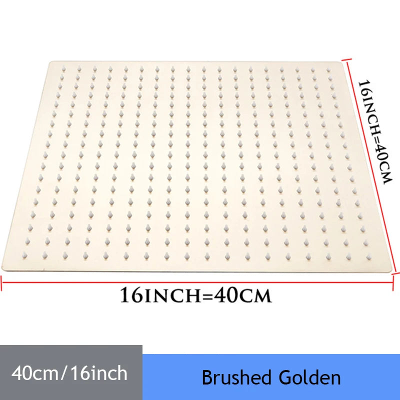 Wanmivezlo Chrome Finish Square Rainfall Shower Head Stainless Steel