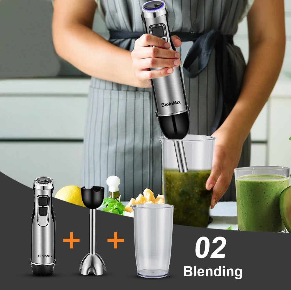 Biolomix 1200W 4in1 Immersion Blender With Chopper Smoothie Cup