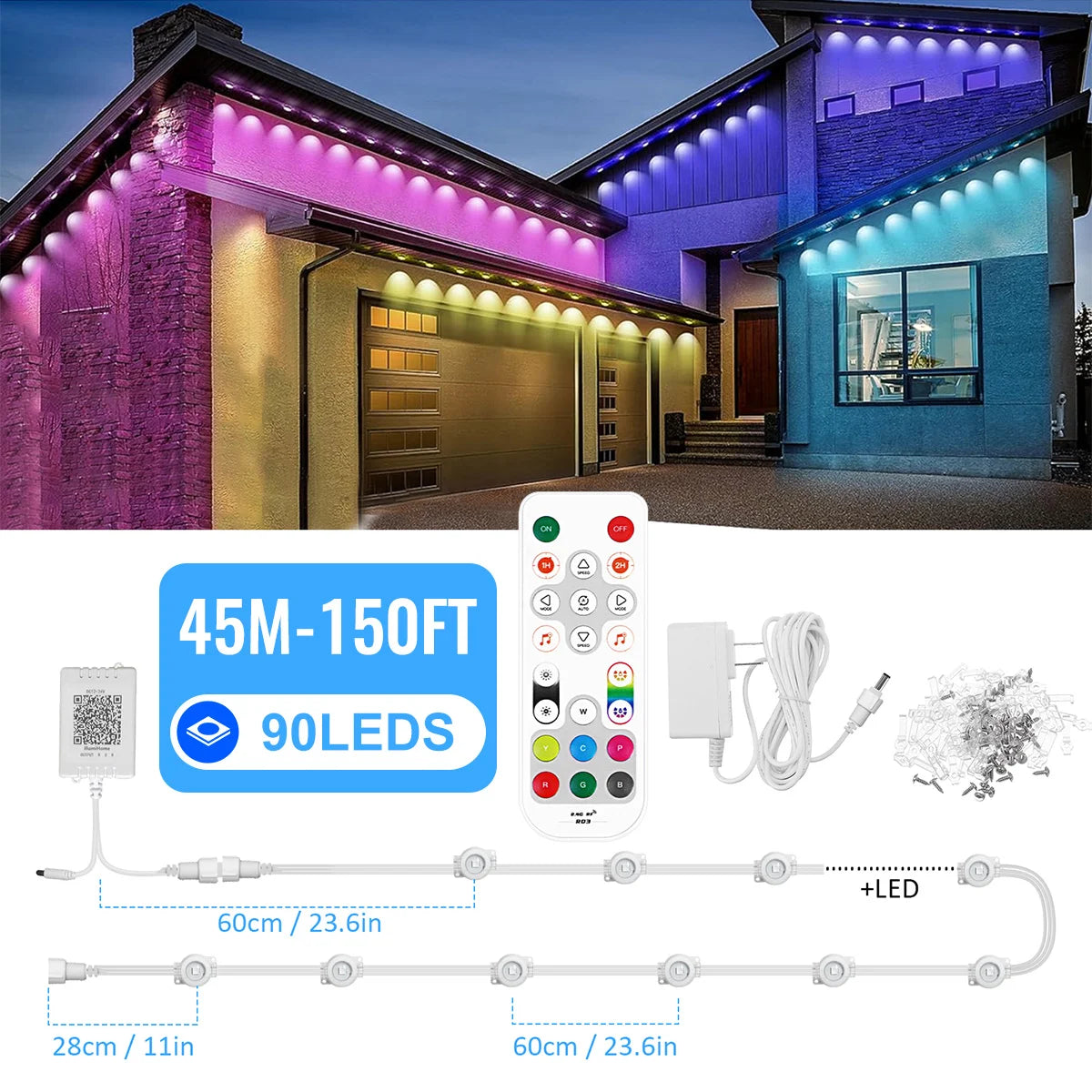aiopp Durable Outdoor Lights Smart RGB NorthernLights IP68 Waterproof ExteriorApplications