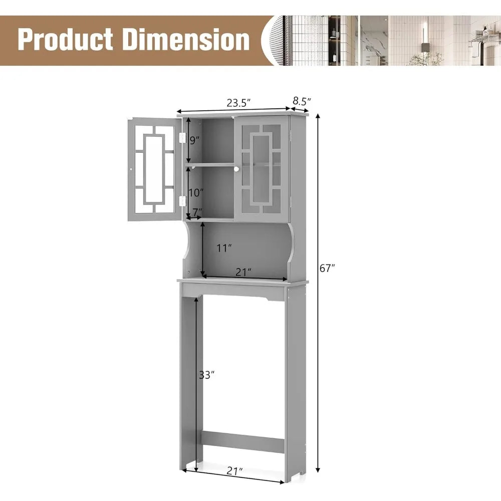 Over The Toilet Storage Cabinet And Shelf Space Saving Organizer