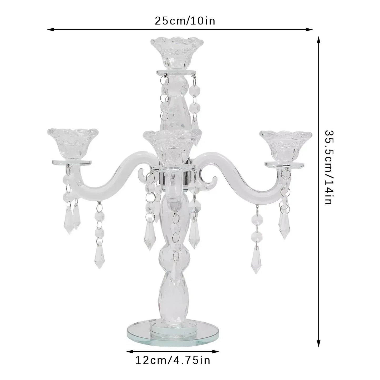 Bymaocar 5 Arm Crystal Candle Centerpiece Holder With Five Heads For Elegant Home Decor