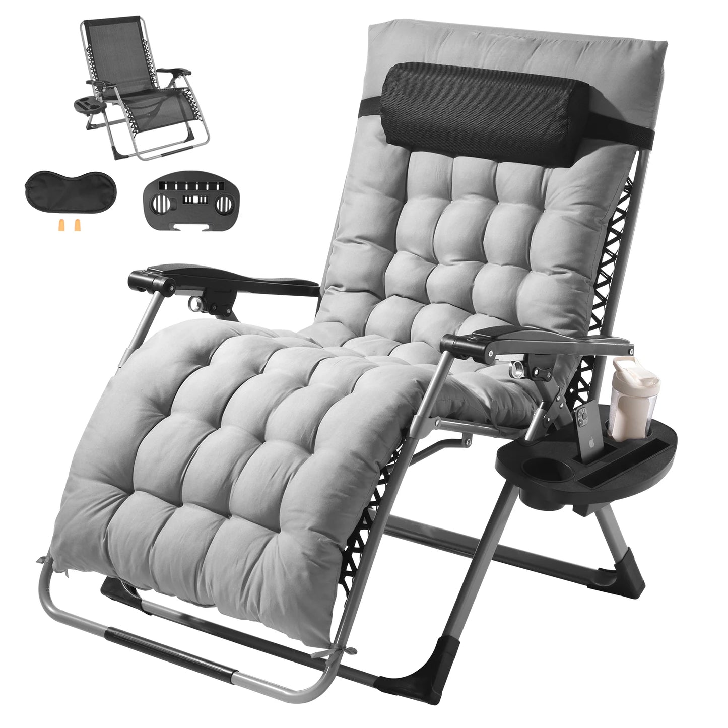 SucceBuy Zero Gravity Chair Outdoor Lounge Recliner Cupholder