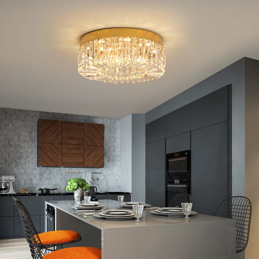 Vetrulus Crystal Ceiling Light for Living Room Modern LED Chandeliers
