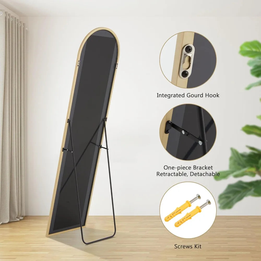 Arched Mirror With Aluminum Frame