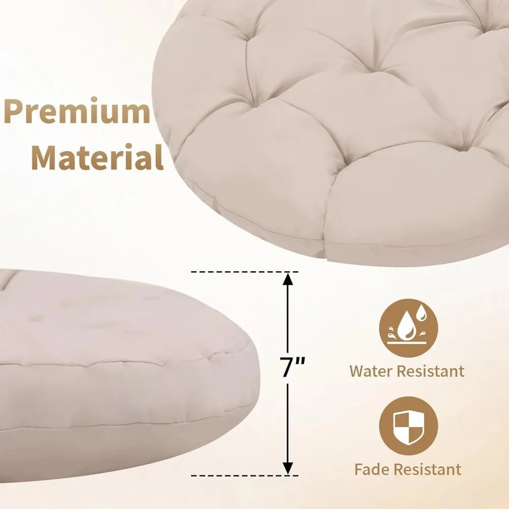 Papasan Chair With Cushioned Seat And 360 Swivel IndustrialGradePolyRattanFrame Premium