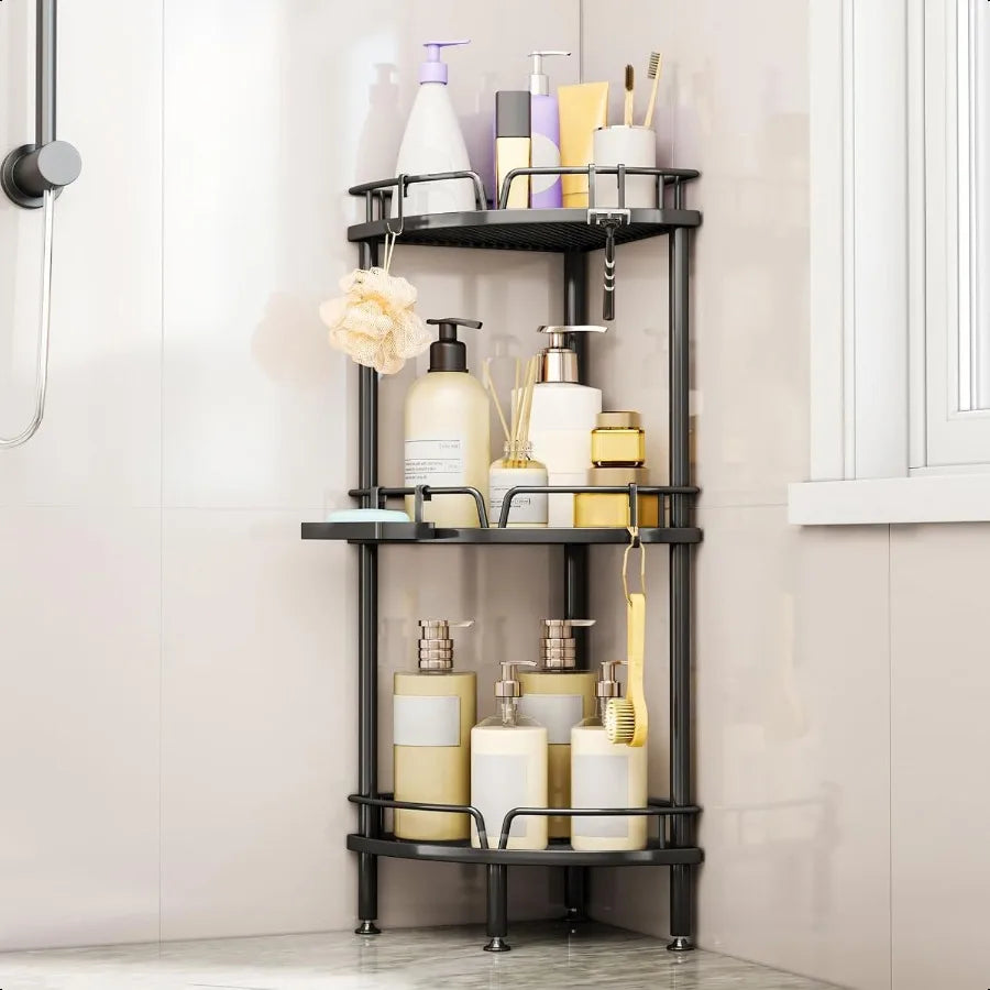 Corner Shower Caddy Stand 3 Tier Organizer With Soap Holder