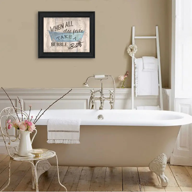 Bathroom Humor By Debbie DeWitt Ready To Hang Framed Print