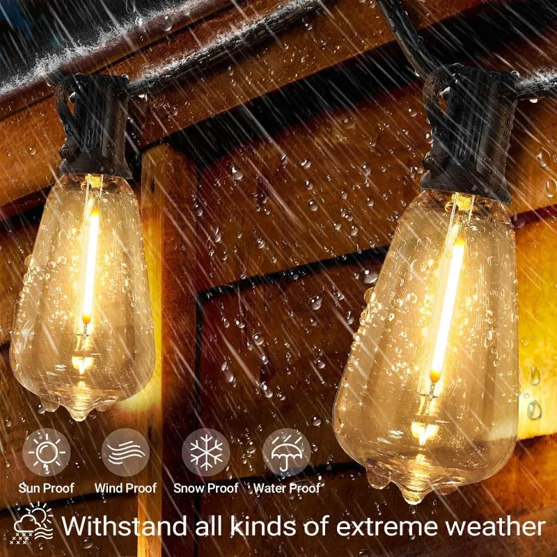 Hign-concerned LED Outdoor String Lights With ST38 Edison Bulbs