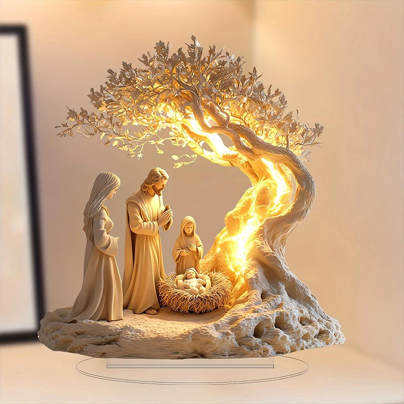 Hign-concerned Easter 2D Nativity Figurine Tabletop Decor Set