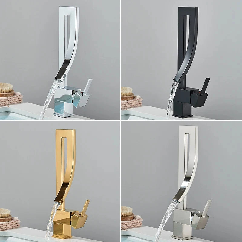 MYQualife Brass Deck Mounted Basin Faucet Single Handle