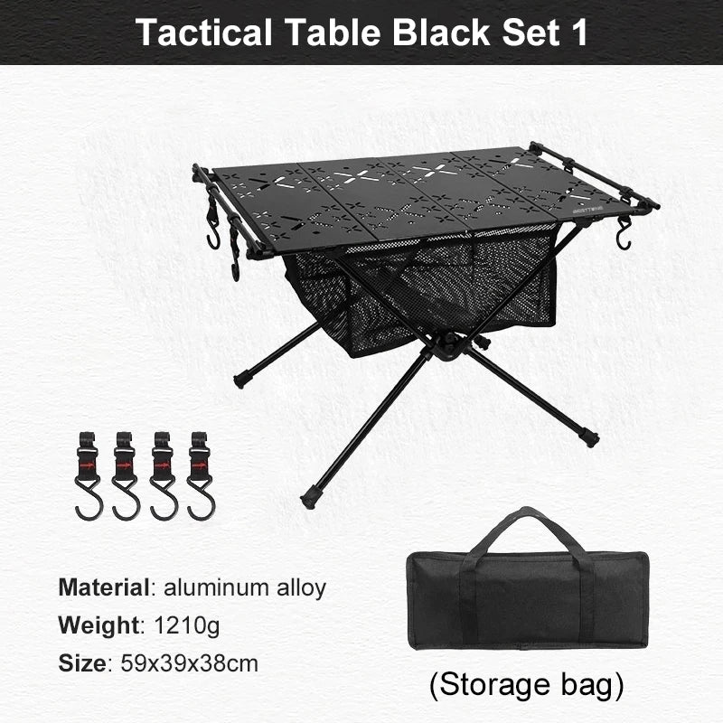 WESTTUNE Folding Camping Table Aluminum Lightweight Portable Mesh Storage Bag