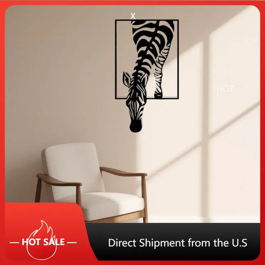 HELLOYOUNG Zebra Creative Iron Wall Art Outdoor Decor For EntrywaysAndLivingRooms