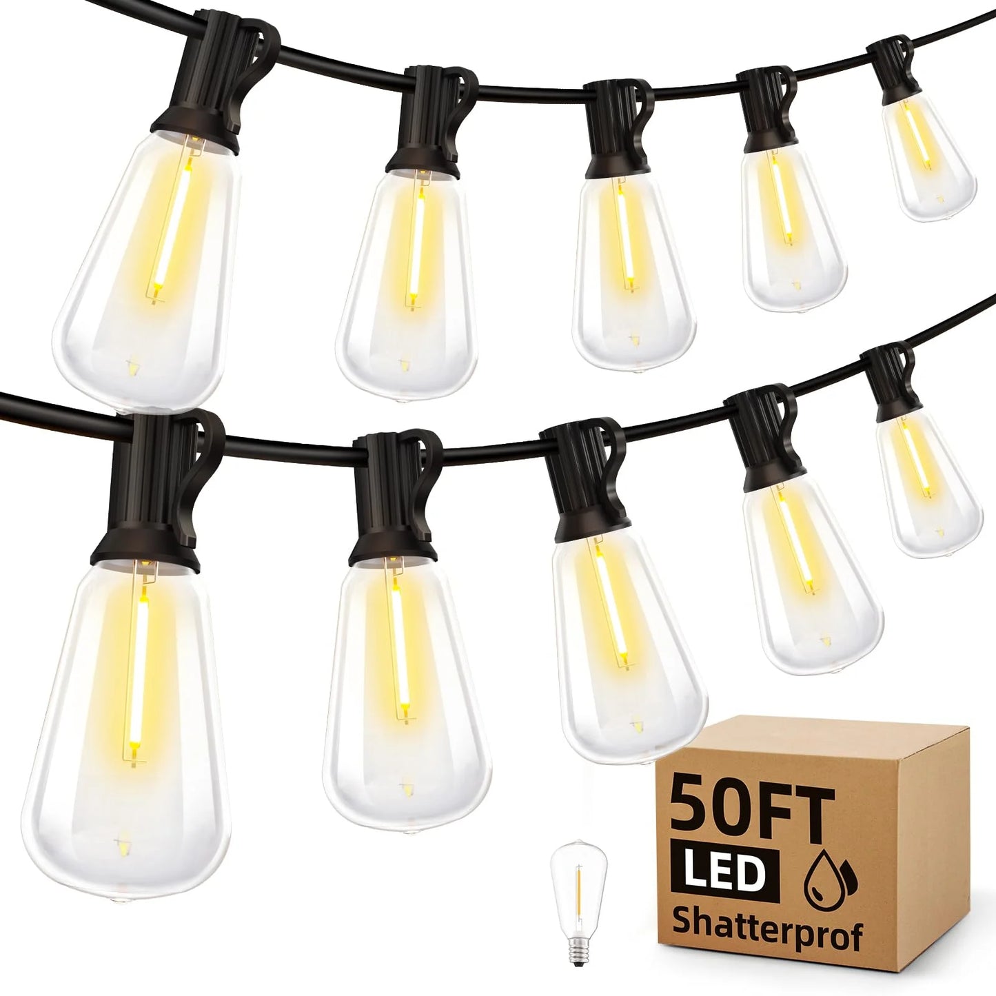 Hign-concerned LED Outdoor String Lights With ST38 Edison Bulbs