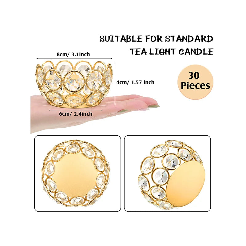 Crystal Tealight Candle Holders for WeddingCeremony Reception Centerpiece Table Decor