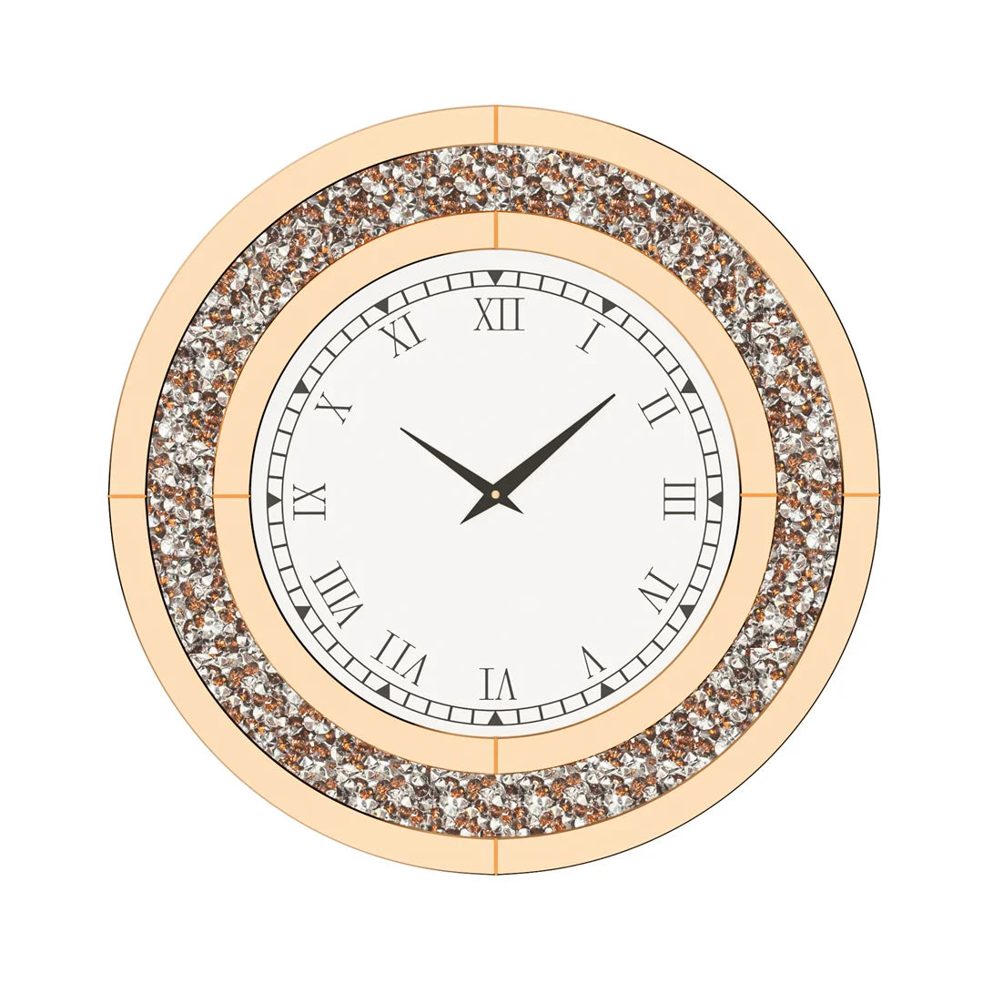LUVODI Luxurious 3D DiamondCrystal Wall Clock With RomanNumerals ElegancePro Display