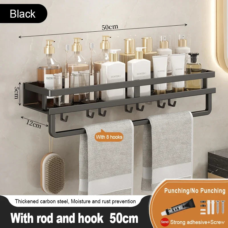 Big Red House Bathroom Storage Rack Non Perforated Wall Mounted Towel Rack Wrought Iron