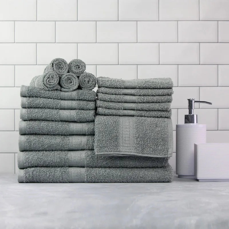 Cotton Towel Set 18 Piece Bath Hand Face Towels Premium