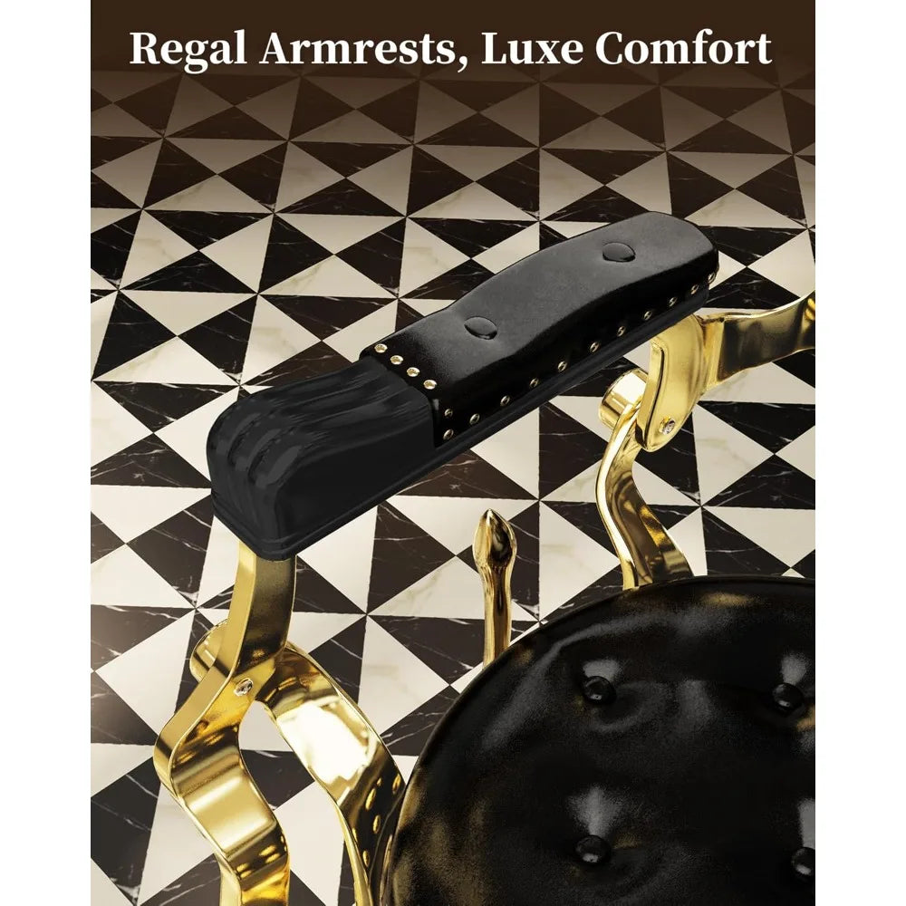 ZHUOTING Retro Barber Chair Vintage Style Heavy Duty Reclining