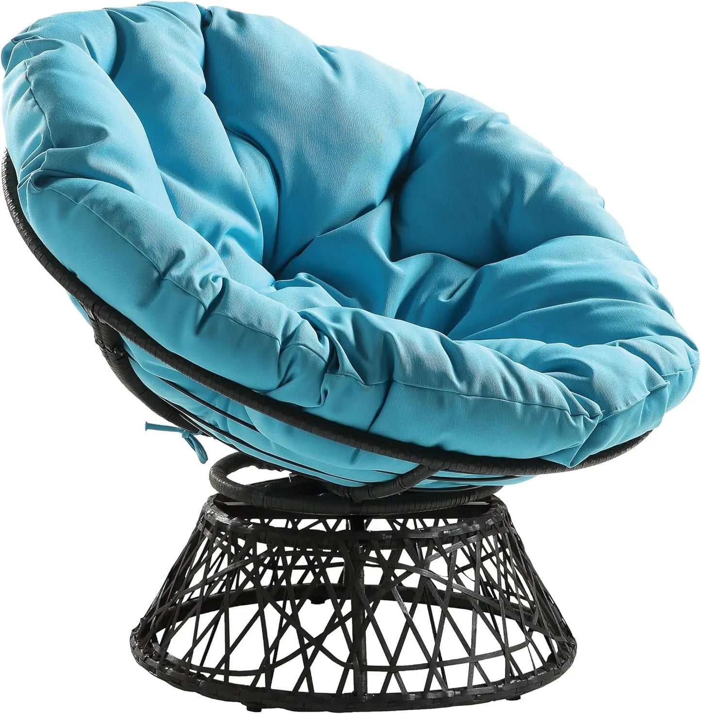 OEING Wicker Papasan Chair With 360 Degree Swivel