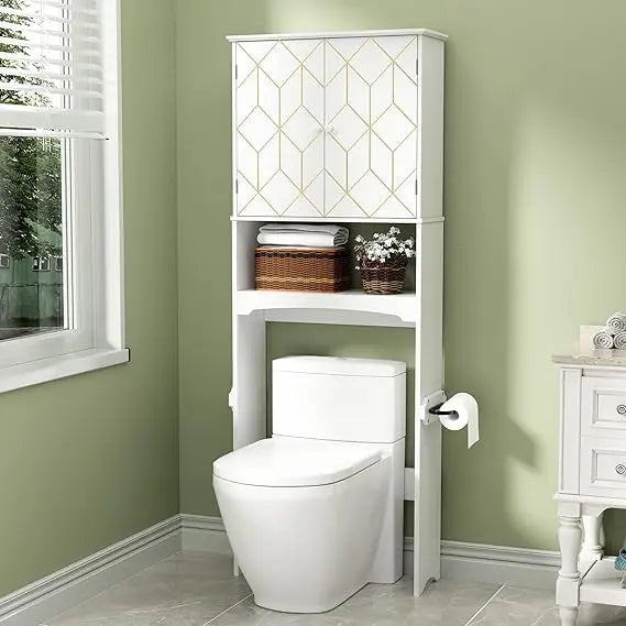 MKDK Over Toilet Storage Cabinet With Adjustable Shelves