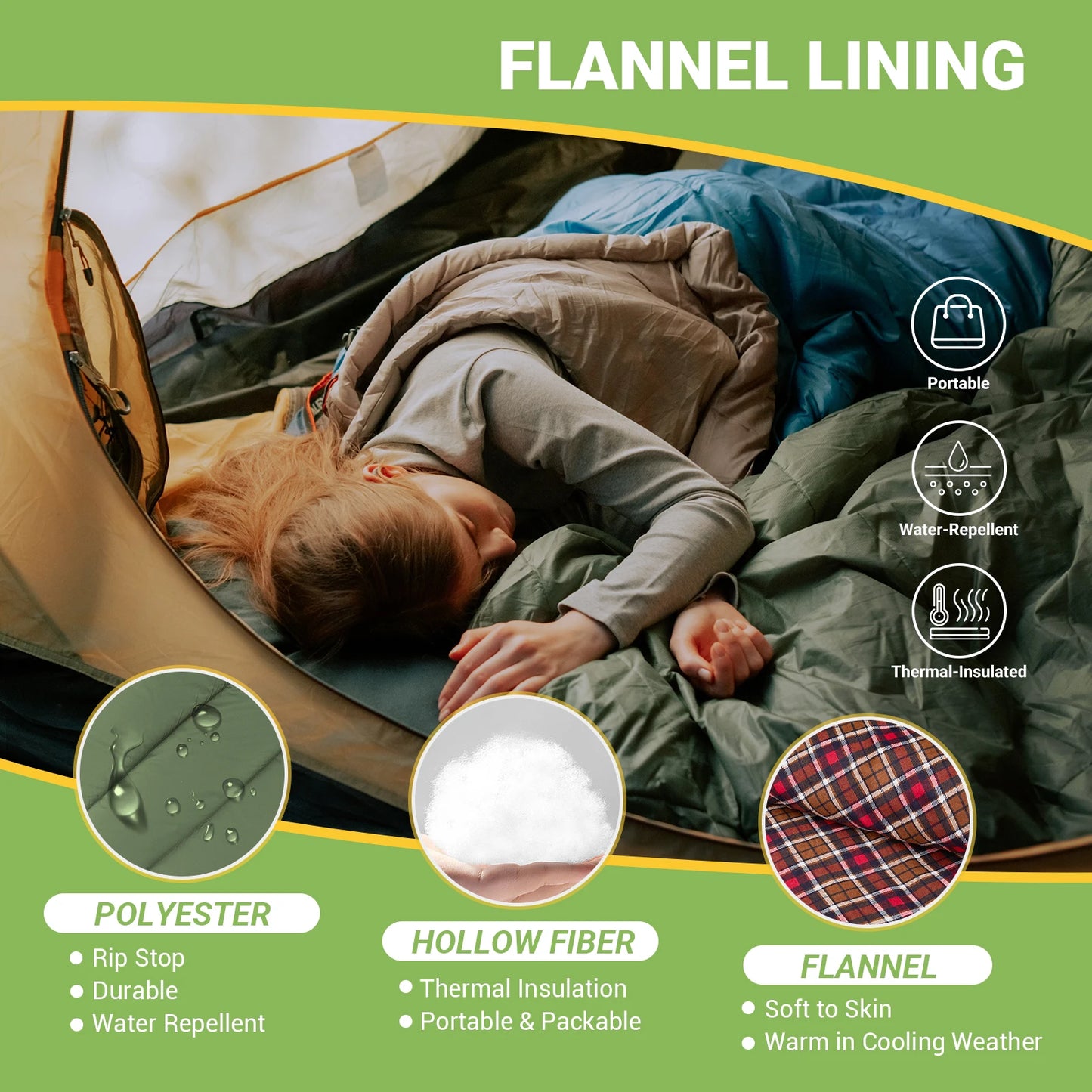 KingCamp Sleeping Bag for Adults Cold Weather Outdoor Waterproof