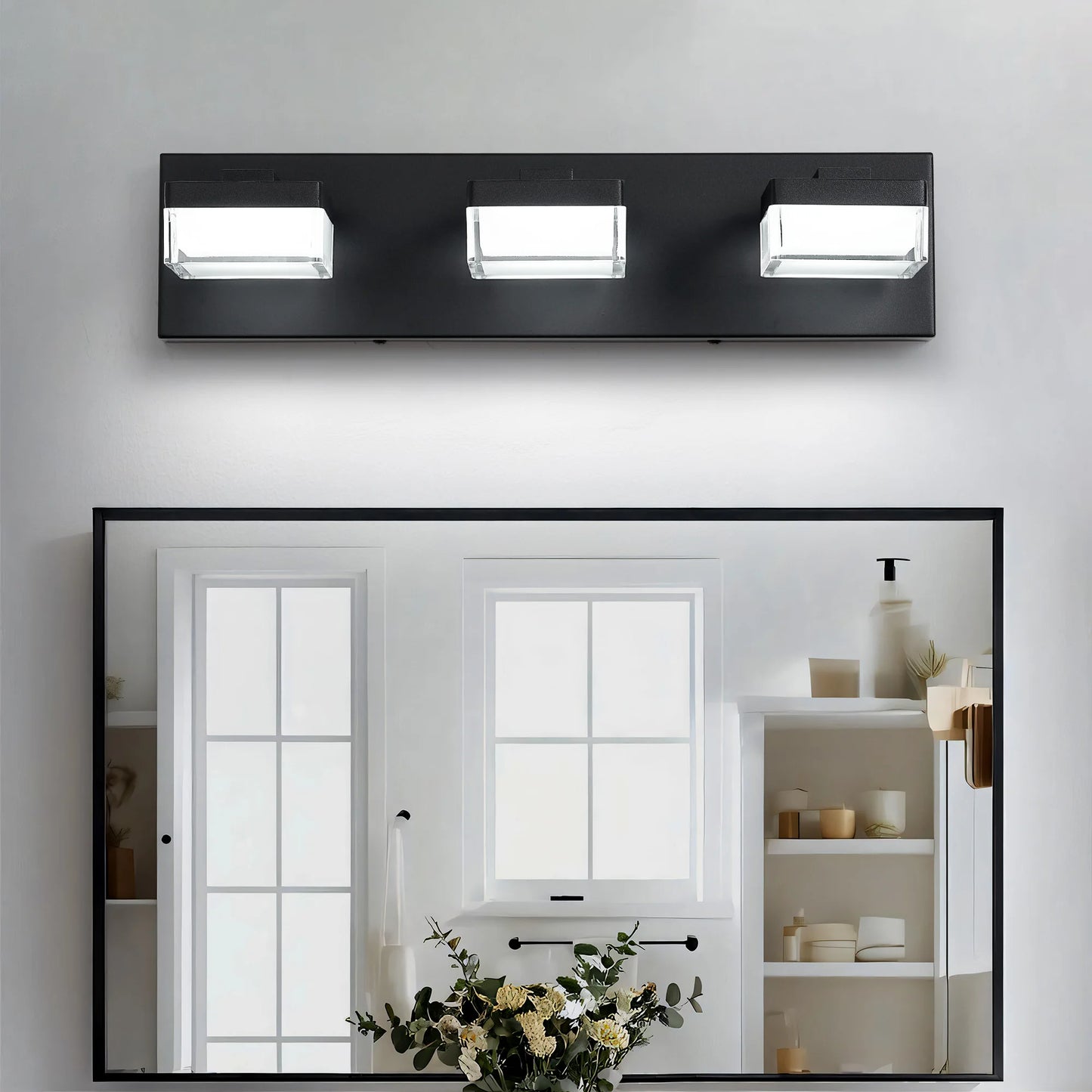 ARLGSITE Led Contemporary Bathroom Vanity Light Fixtures ThreeToFive Light Mirror