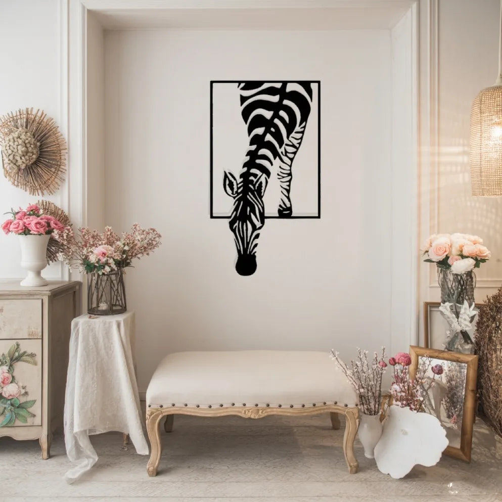HELLOYOUNG Zebra Creative Iron Wall Art Outdoor Decor For EntrywaysAndLivingRooms