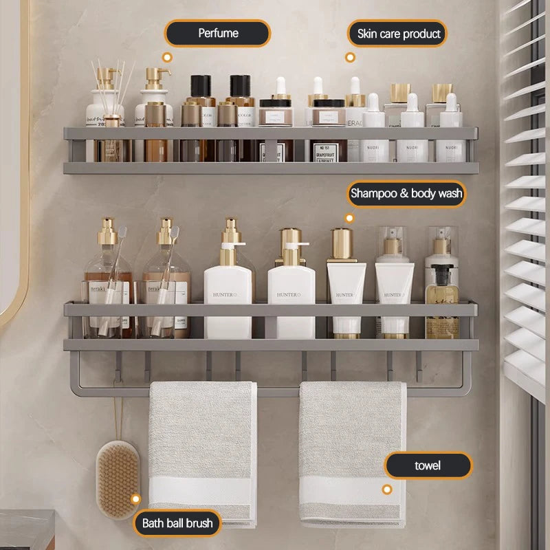 Big Red House Bathroom Storage Rack Non Perforated Wall Mounted Towel Rack Wrought Iron