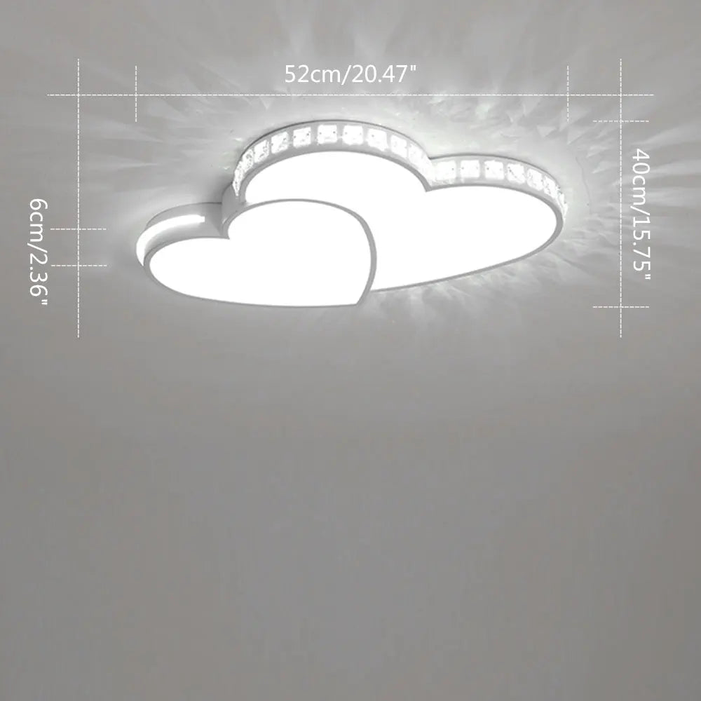 Luxuriously Illuminated Contemporary Heart Shaped Ceiling Light Crystal Luminaire