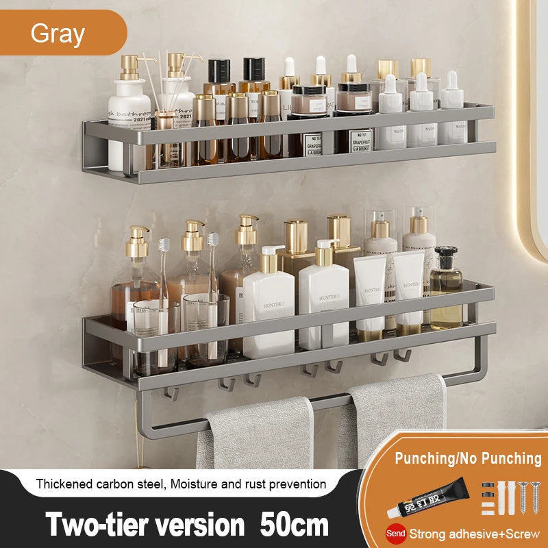 Big Red House Bathroom Storage Rack Non Perforated Wall Mounted Towel Rack Wrought Iron