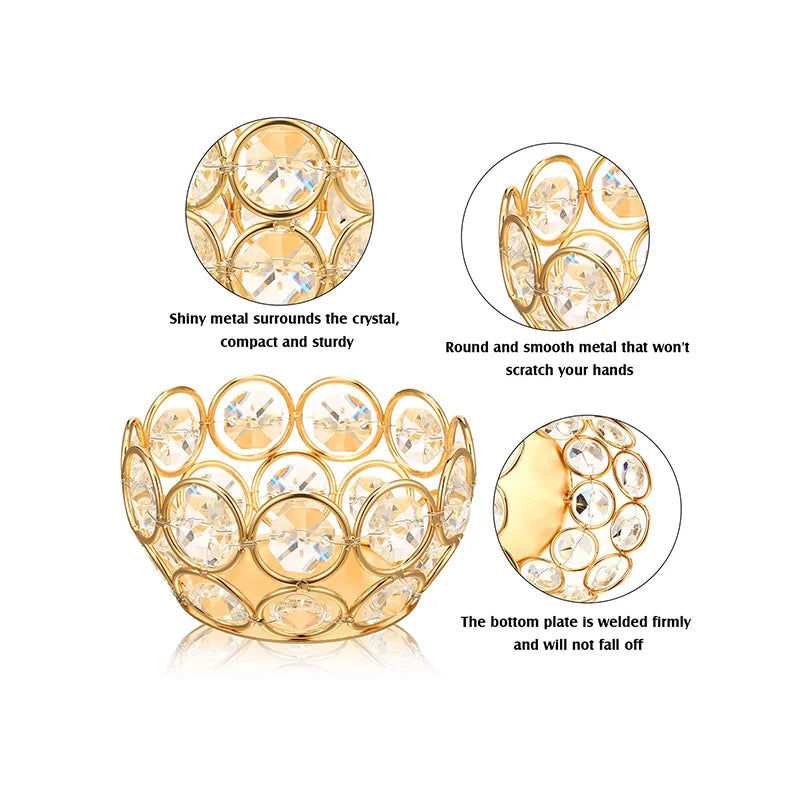 Crystal Tealight Candle Holders for WeddingCeremony Reception Centerpiece Table Decor