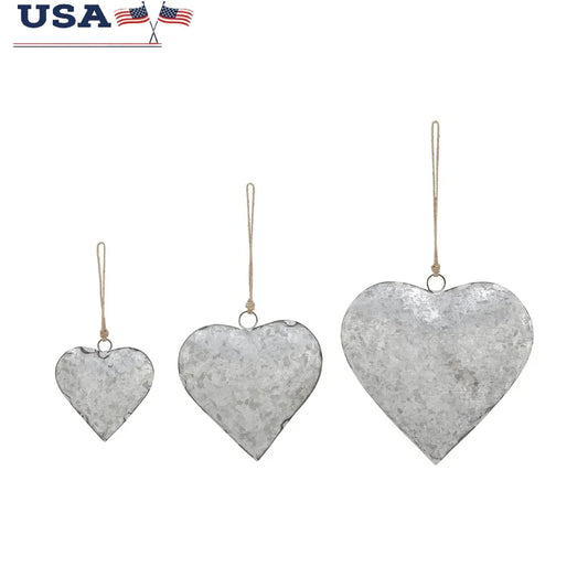 DUTRIEUX Tibetan Inspired Silver Heart Bell Set Three Piece Decor