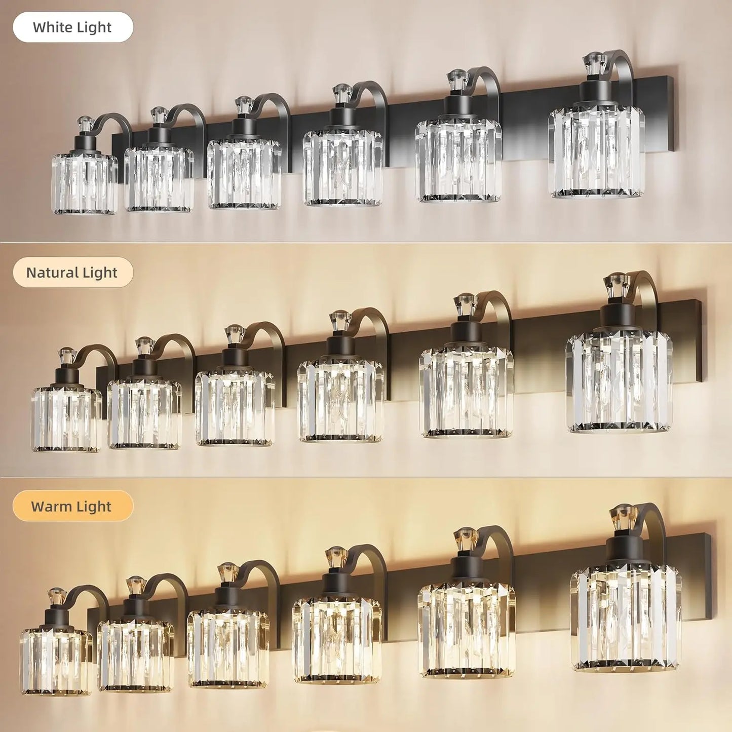 HobbyLane Modern Crystal Vanity Lights LED 3 4 5 6