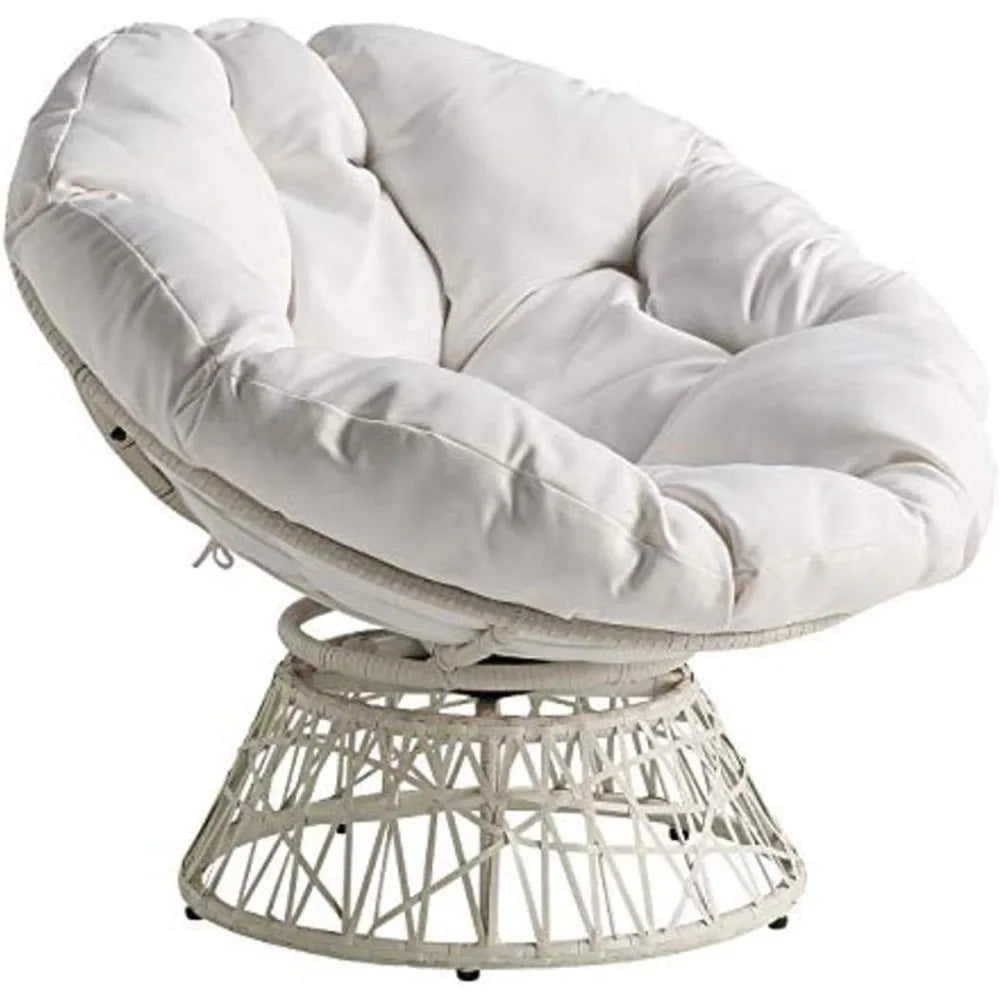 OEING Wicker Papasan Chair With 360 Degree Swivel
