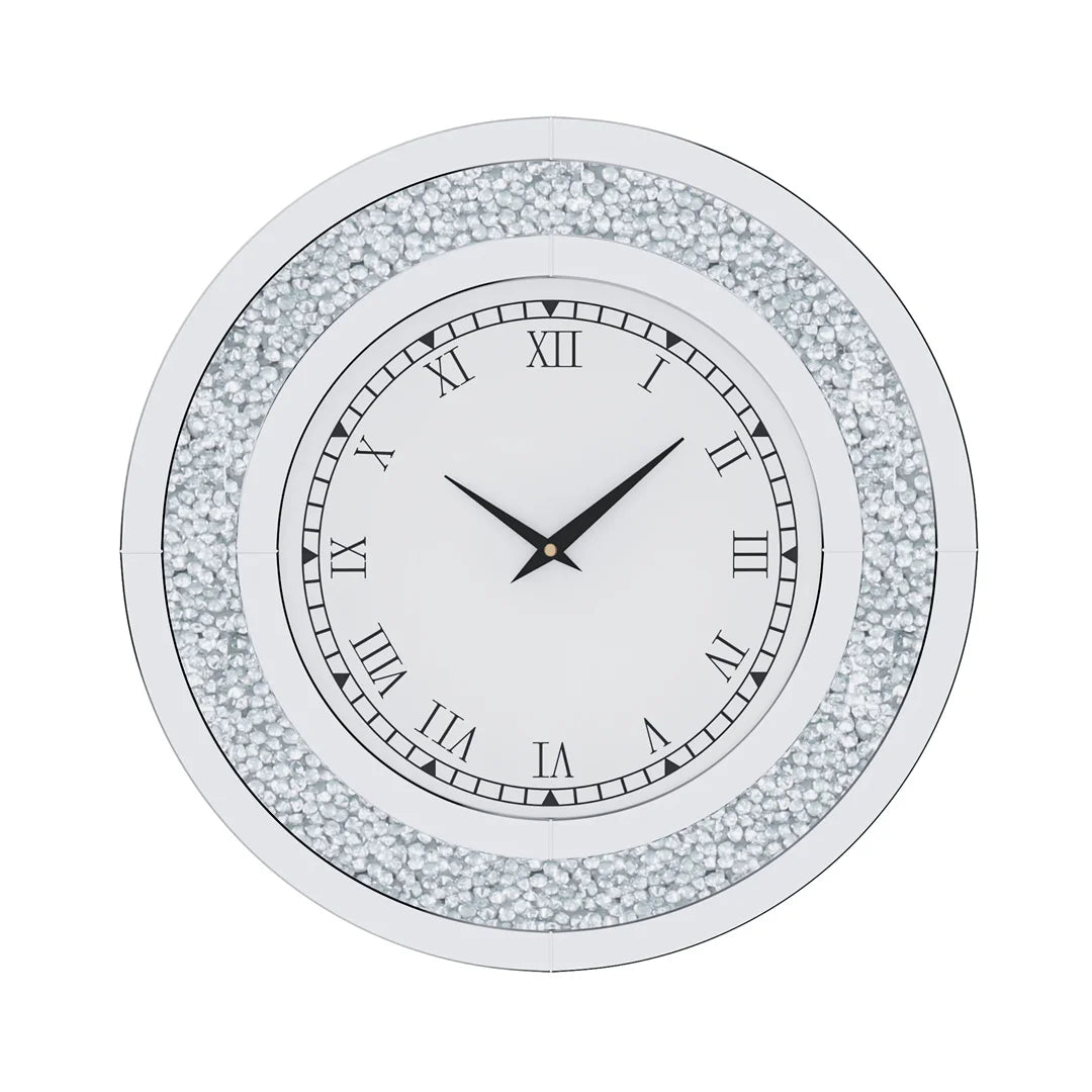 LUVODI Luxurious 3D DiamondCrystal Wall Clock With RomanNumerals ElegancePro Display