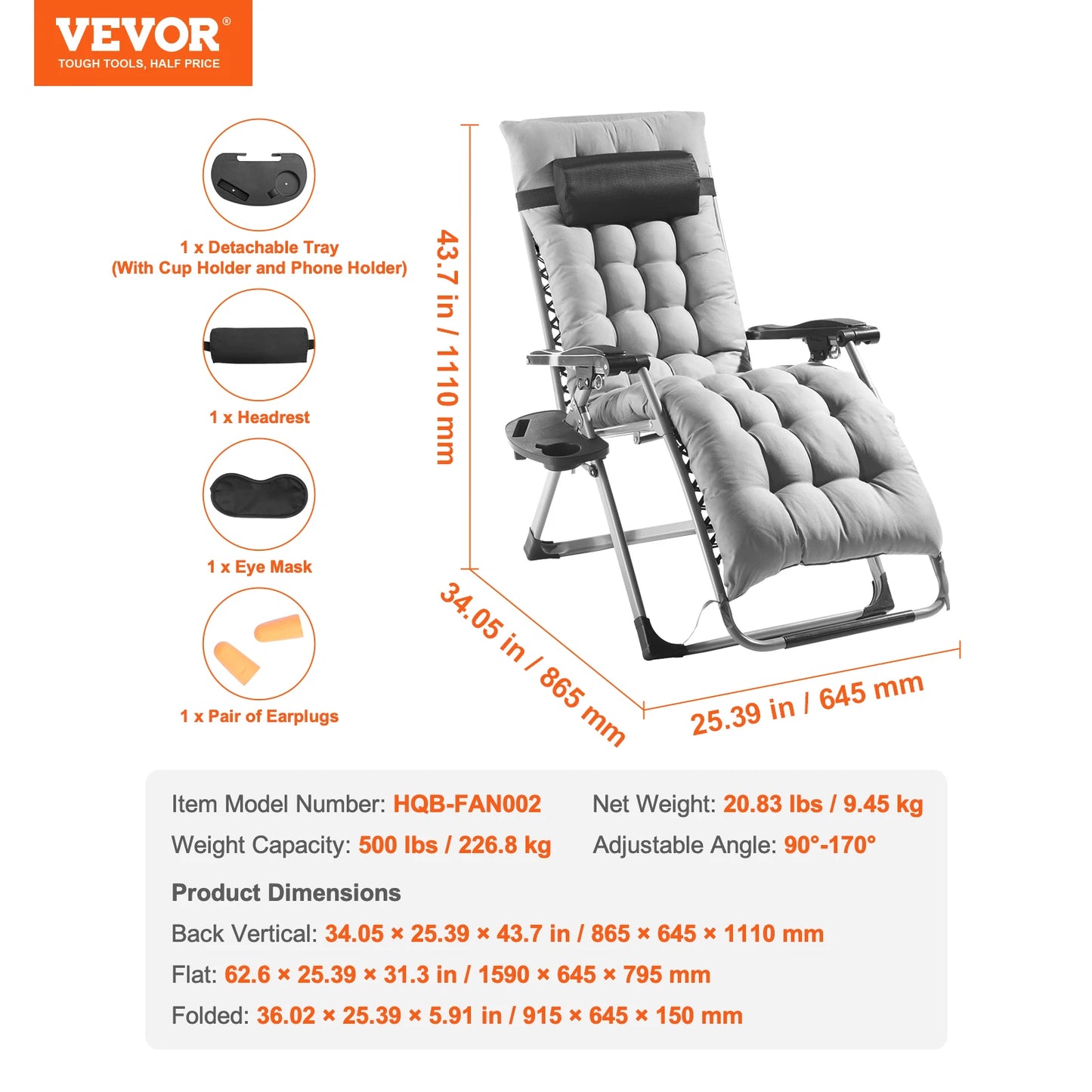 SucceBuy Zero Gravity Chair Outdoor Lounge Recliner Cupholder
