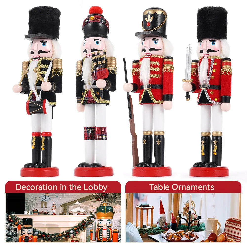 Hign-concerned Wooden Nutcracker Soldier Puppet Christmas Decor Gift