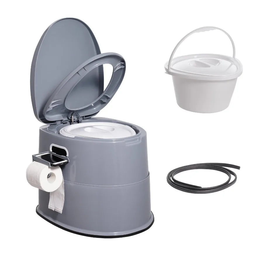Ultra Portable Camping Toilet Porta Potty With DetachableInnerBucket Lids ForTravelUse