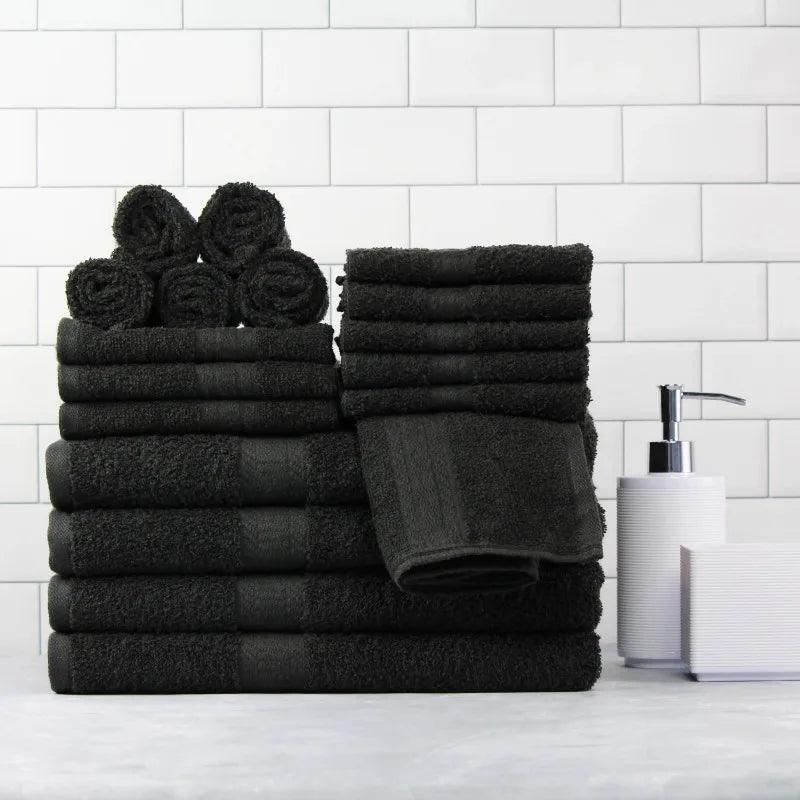 Cotton Towel Set 18 Piece Bath Hand Face Towels Premium